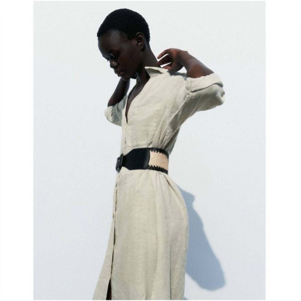 βοΈSOLDβοΈ ZARA WOVEN COMBINATION BELT SIZE 90 M L - Picture 4 of 7